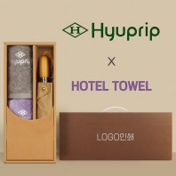 협립 3단60엔티크 고밀도 완전자동우산 +협립호텔코마170타월2P-세트